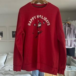 Used Old Navy Men’s Happy Holiday Sweatshirt in Red